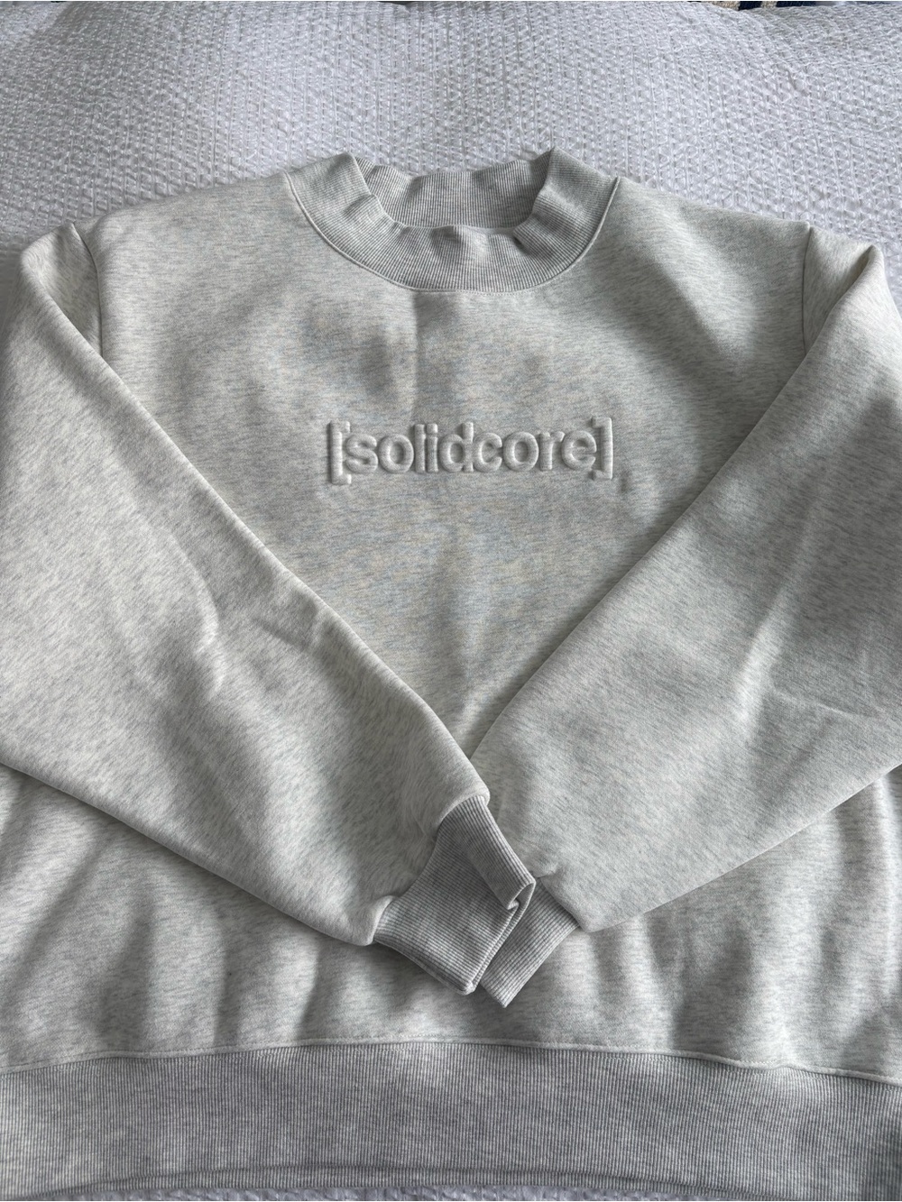 Solidcore Light Gray Embroidered Crew Sweatshirt